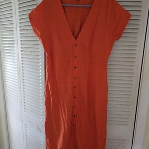 VENUS Orange Button-Down Dress